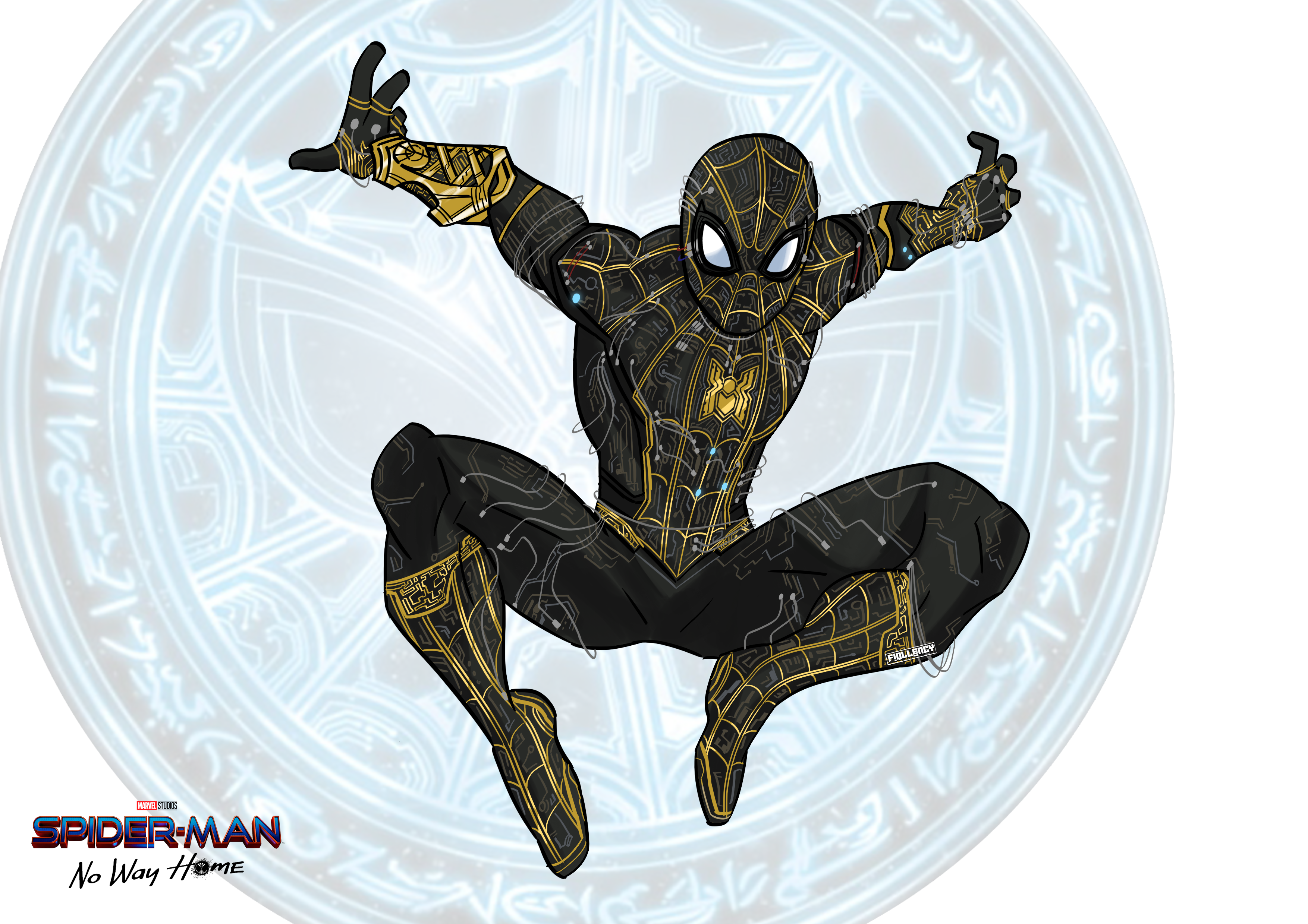Spider-Man (Black And Gold Suit) By Fiqllency On Deviantart