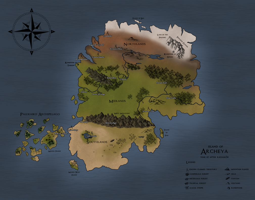 Map of Archeya by Yamis-Art on DeviantArt