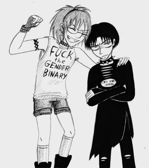 Punk Au: Hanji And Levi