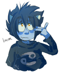 karkat but blue and edgy