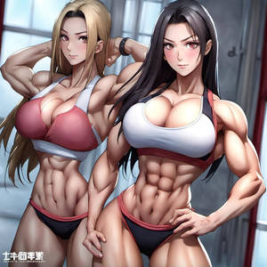 Maki zenin with big boobs with abs and big muscles