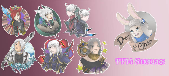 FF14 stickers by Ellie-Starrr