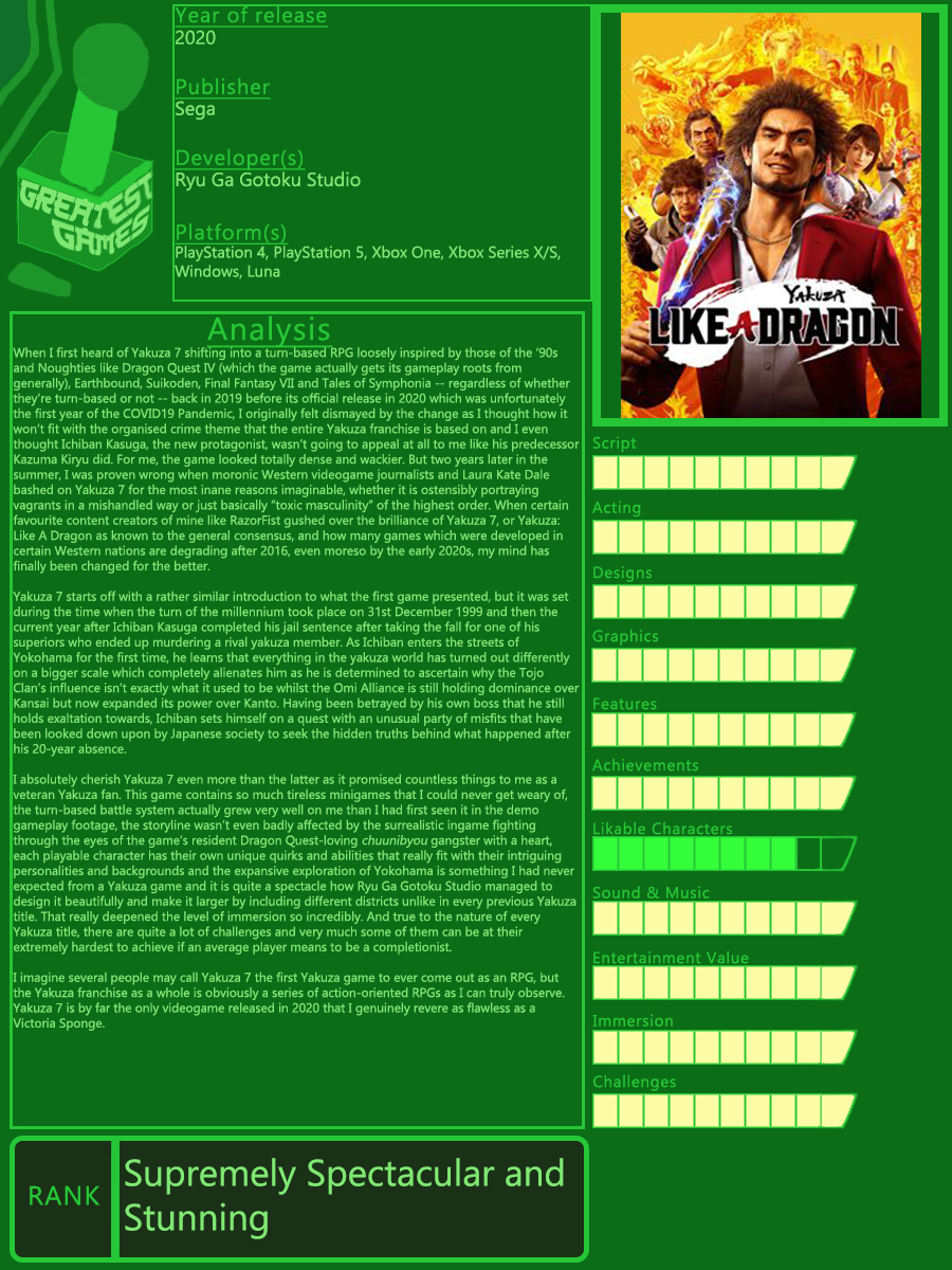 Greatest Games Yakuza 7 by Kamuroshiryu on DeviantArt