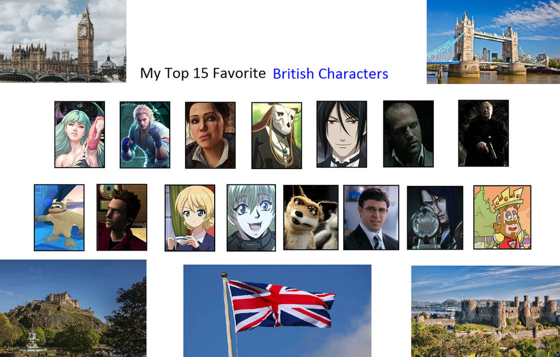 Top 15 Favourite British Characters by Kamuroshiryu on DeviantArt