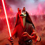 Photo Of Scene Jar Jar Binks With A Red Lightsaber