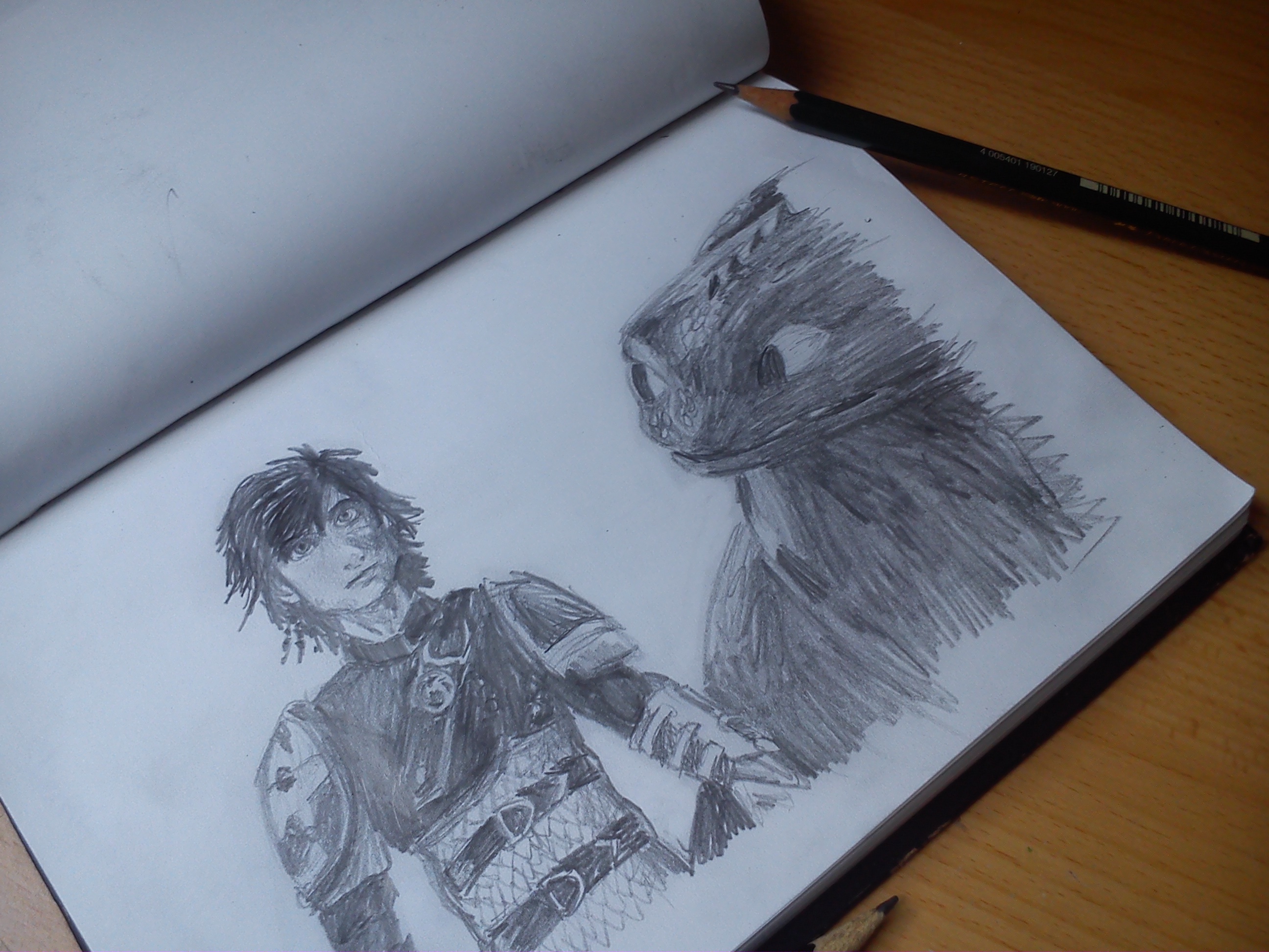 Hiccup and Toothless 10 min sketch