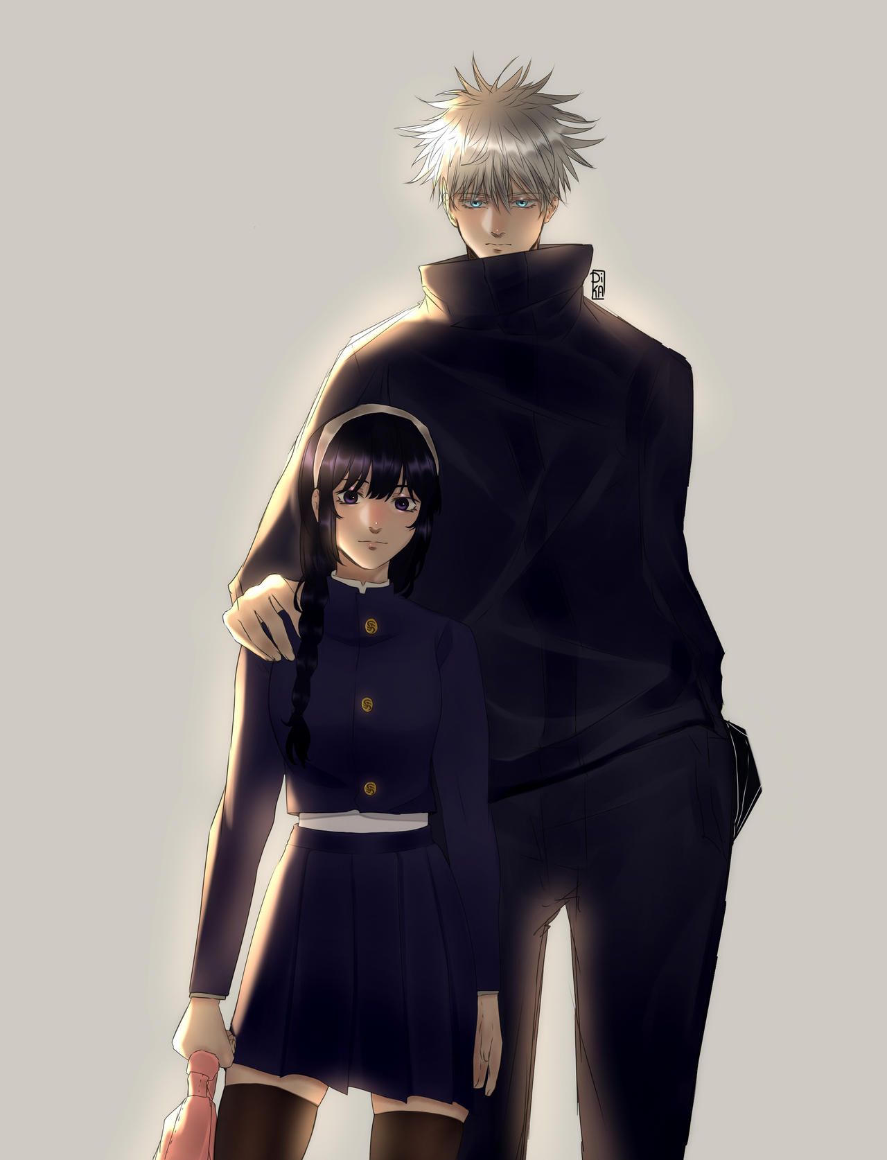 Gojo and Riko - Uniforme Jujutsu by dika-cchi on DeviantArt