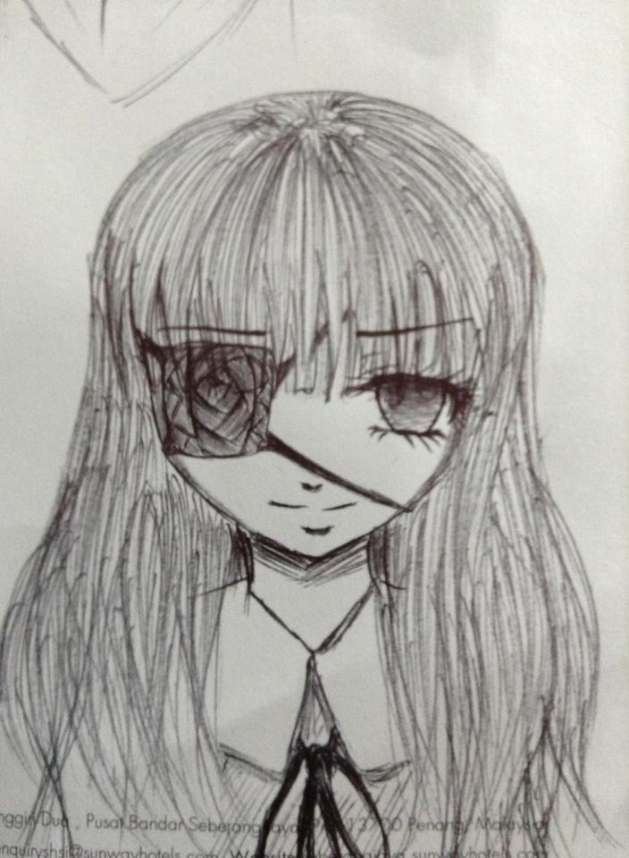 Girl with an eye patch