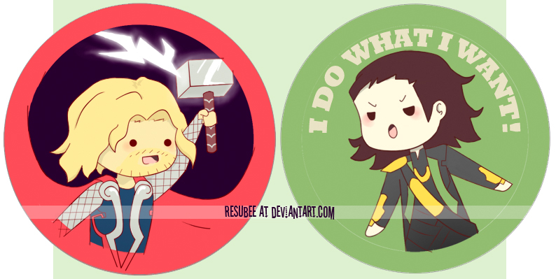 thor + loki buttons