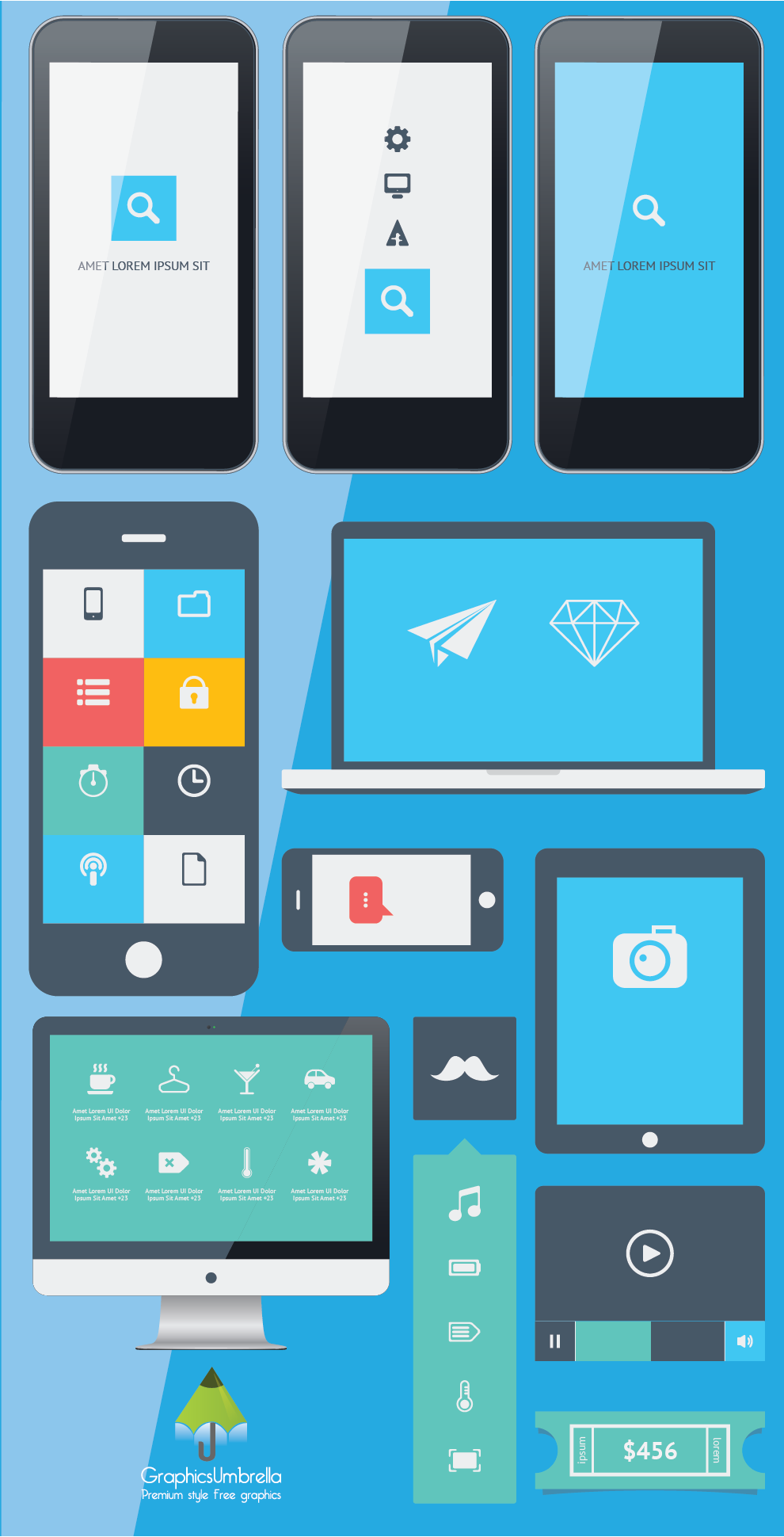 Vector iPhone app UI Design Free by GraphicsUmbrella on DeviantArt