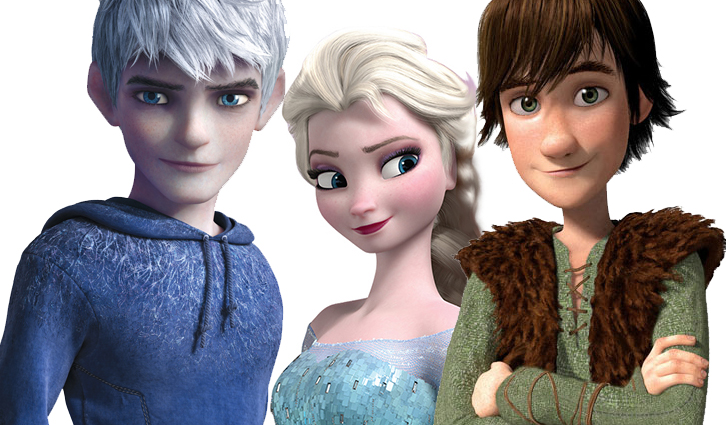 Jack, Elsa and Hiccup