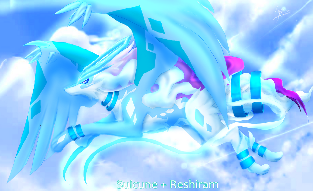 Pokemon-Fusion Suicune + Reshiram by LittleMissLynx on.