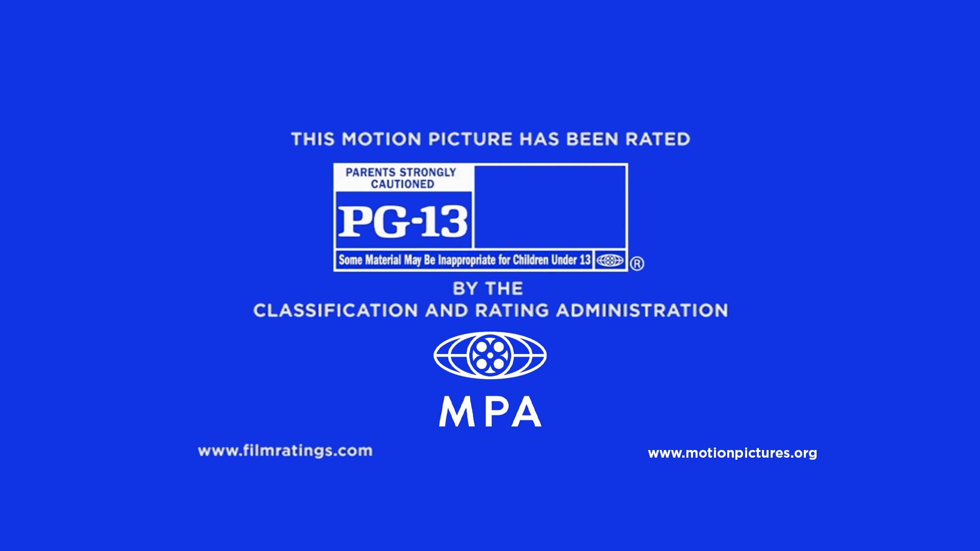 MPAA Rating Screen (PG-13, 2020) 