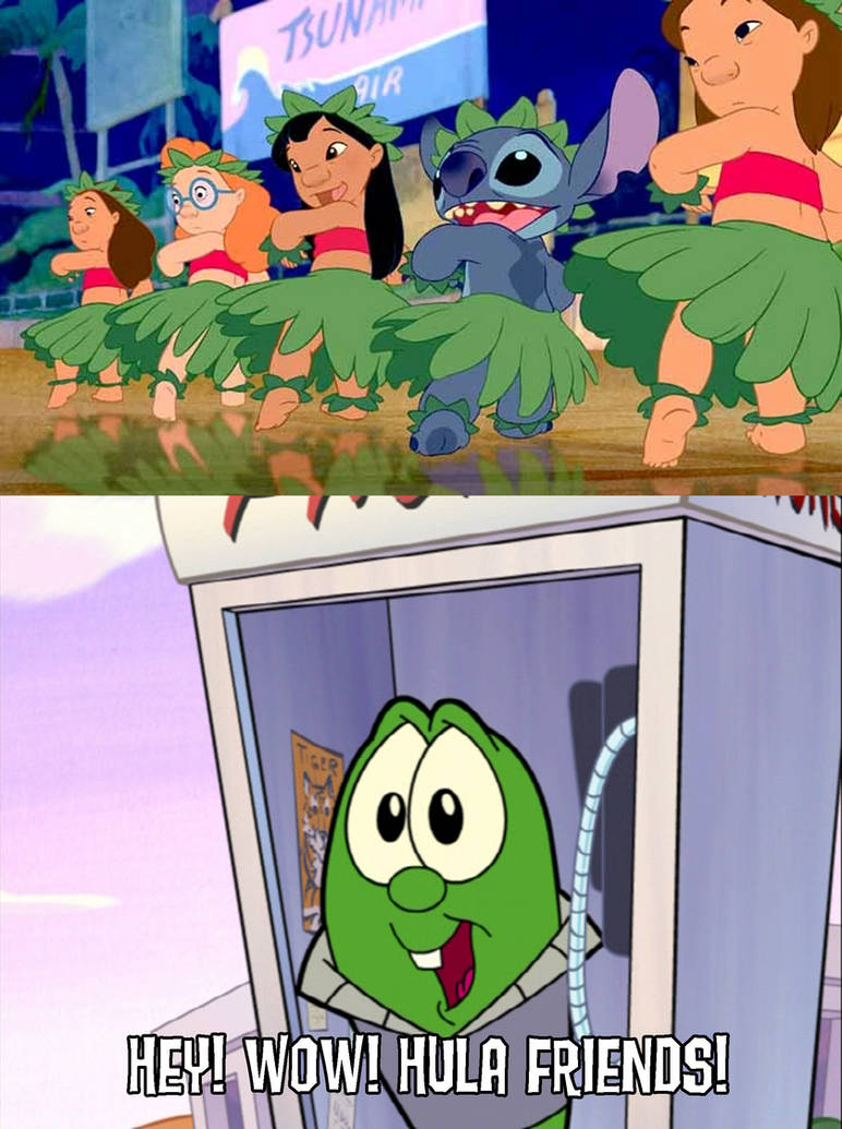 Larry reacts to Disney Hula Friends by liamandnico on DeviantArt