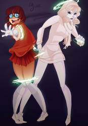 Velma and Daphne ghosts- Commission