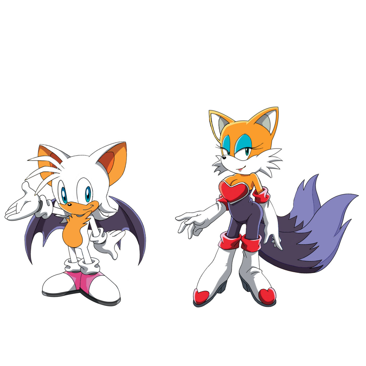 Tails and Rouge swap by placesst on DeviantArt