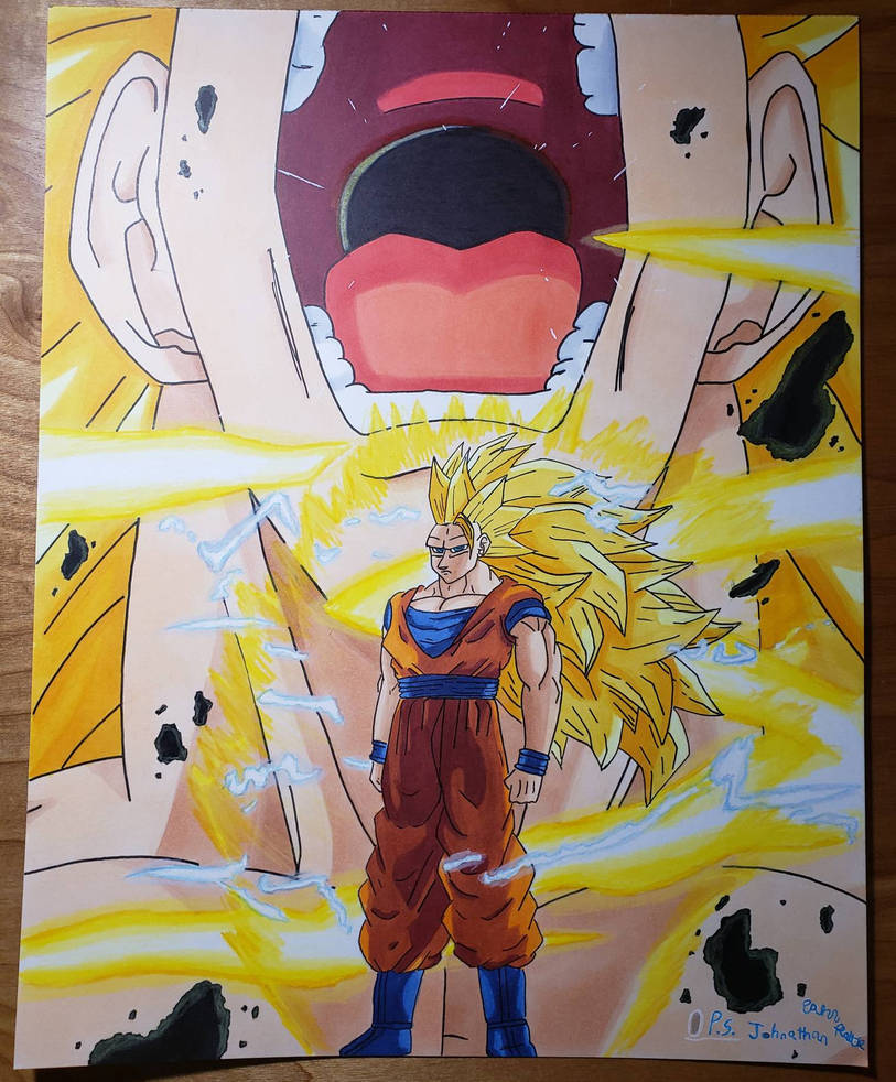 Fusion Reborn Part 1: Super Saiyan 3 Goku by JohnDrawsJohnathan on