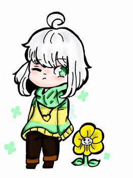 smol human azzy and flowey