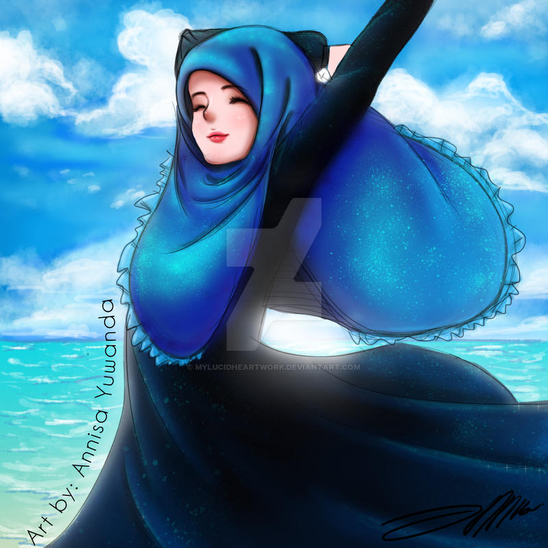 Ocean Breeze Muslimah Hijab Girl By Mylucidheartwork On Deviantart