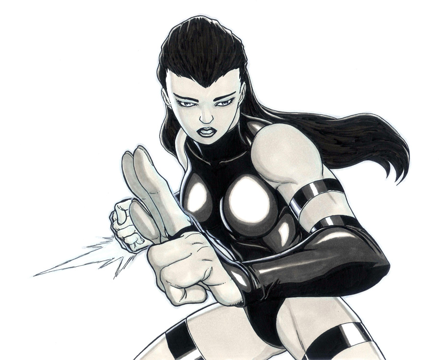 Commission: Psylocke'd and loaded