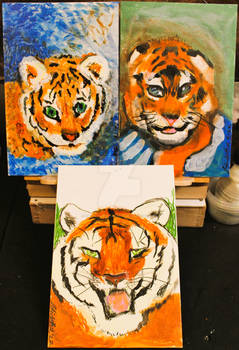 3 Acrylic baby tigers