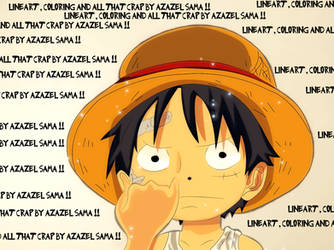 Luffy-playing-with-his-noise!! COLORED AND STUFF