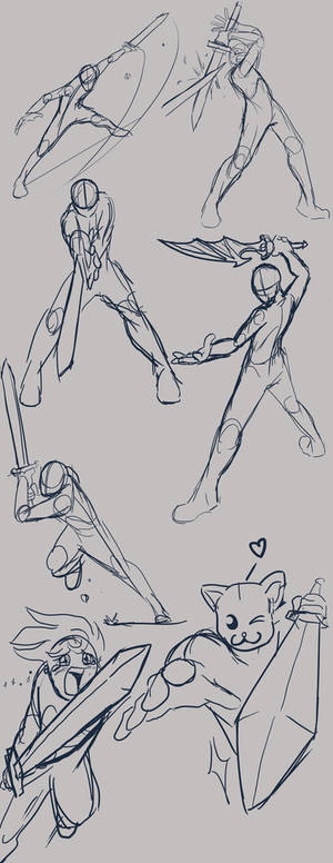 Dynamic sword poses