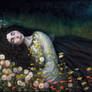 Woman Laying In Field Of Flowers