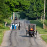 Amish People and Amish Buggy