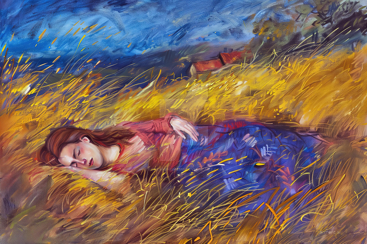 Woman Sleeping In Grass