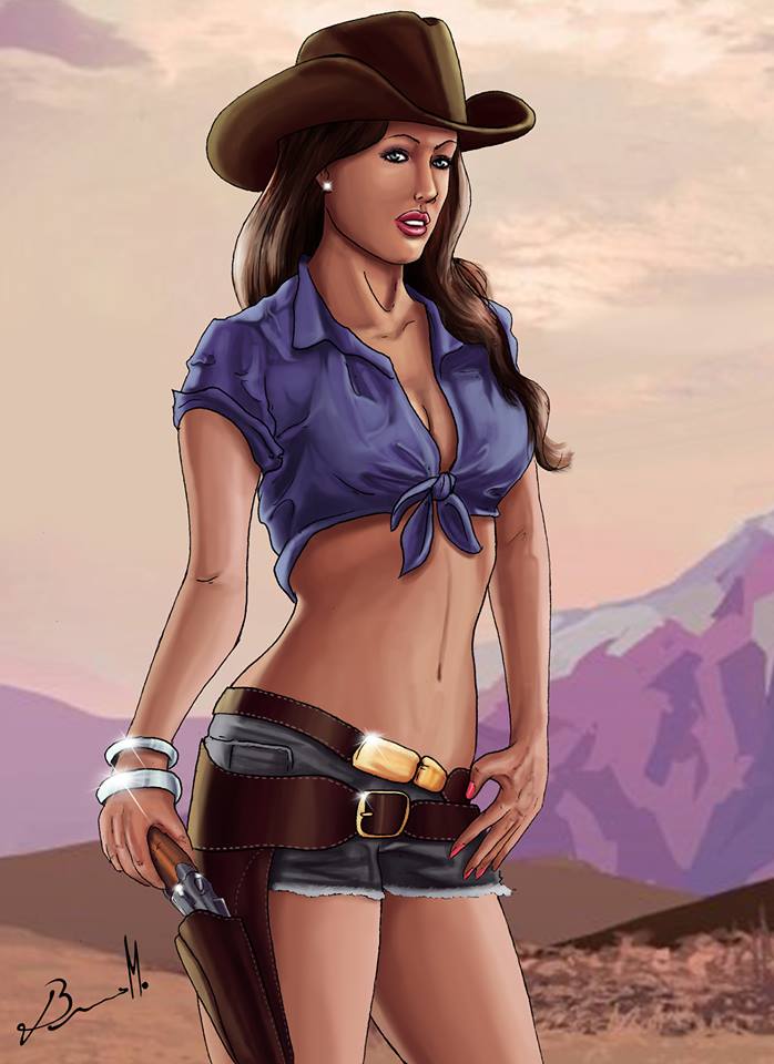 Cowgirl Pinup Wallpaper.