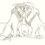 Kovu and Simba Nuzzling