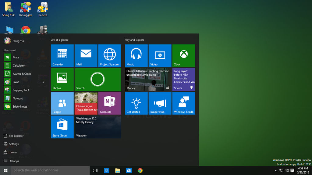 Windows 10 Pro IP (Build 10130) - Start Menu by Shing385629 on DeviantArt