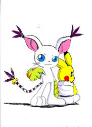 pikachu and gatomon 2