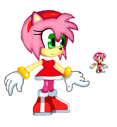 Funni Purpl Shad on Game Jolt: Amy rose in sonic 2 sprite remade