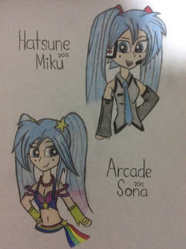 Hatsune Miku and Arcade Sona