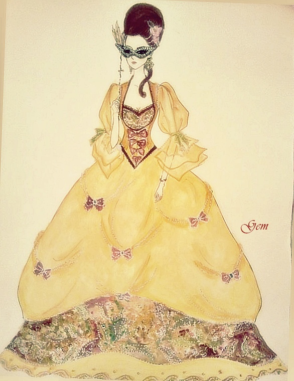 Fashion sketch Dress ROCOCO