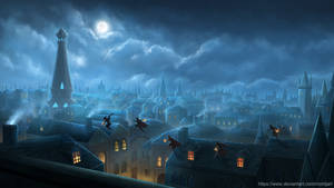 Night fantasy city