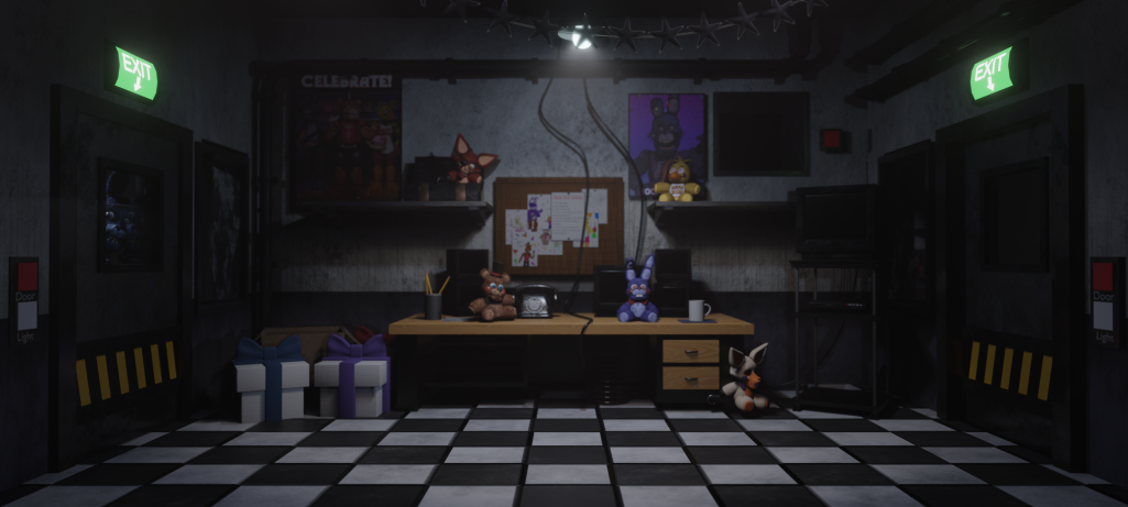 c4d) fnaf 1 office remake w.i.p : r/fivenightsatfreddys