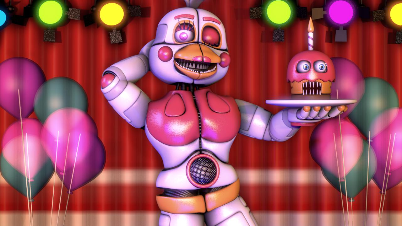 UCN Funtime Chica Lo-poly - Download Free 3D model by Cade [e0fccec] -  Sketchfab