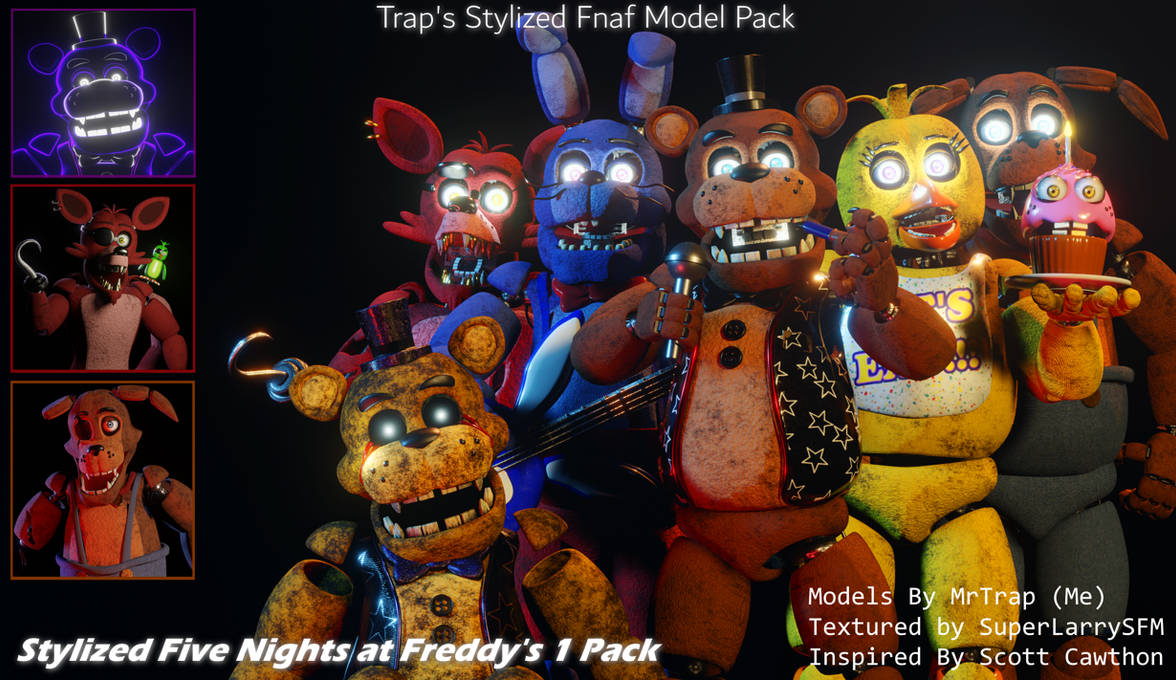 (Blender TSFMP) Stylized Fnaf 1 Pack Released by xXMrTrapXx on DeviantArt