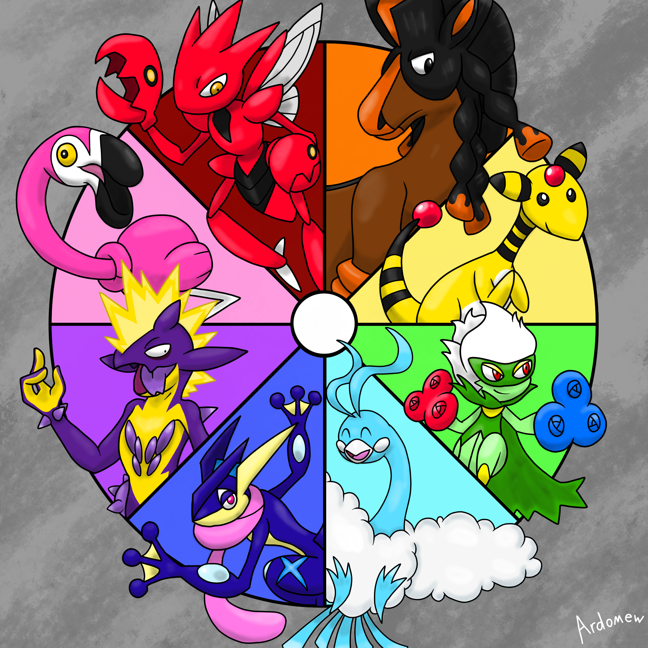 Pokemon Colorblock Color Wheel - Pokemon by Ardomew on DeviantArt