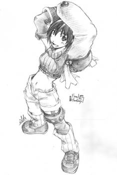 Yuffie Final Fantasy sketch