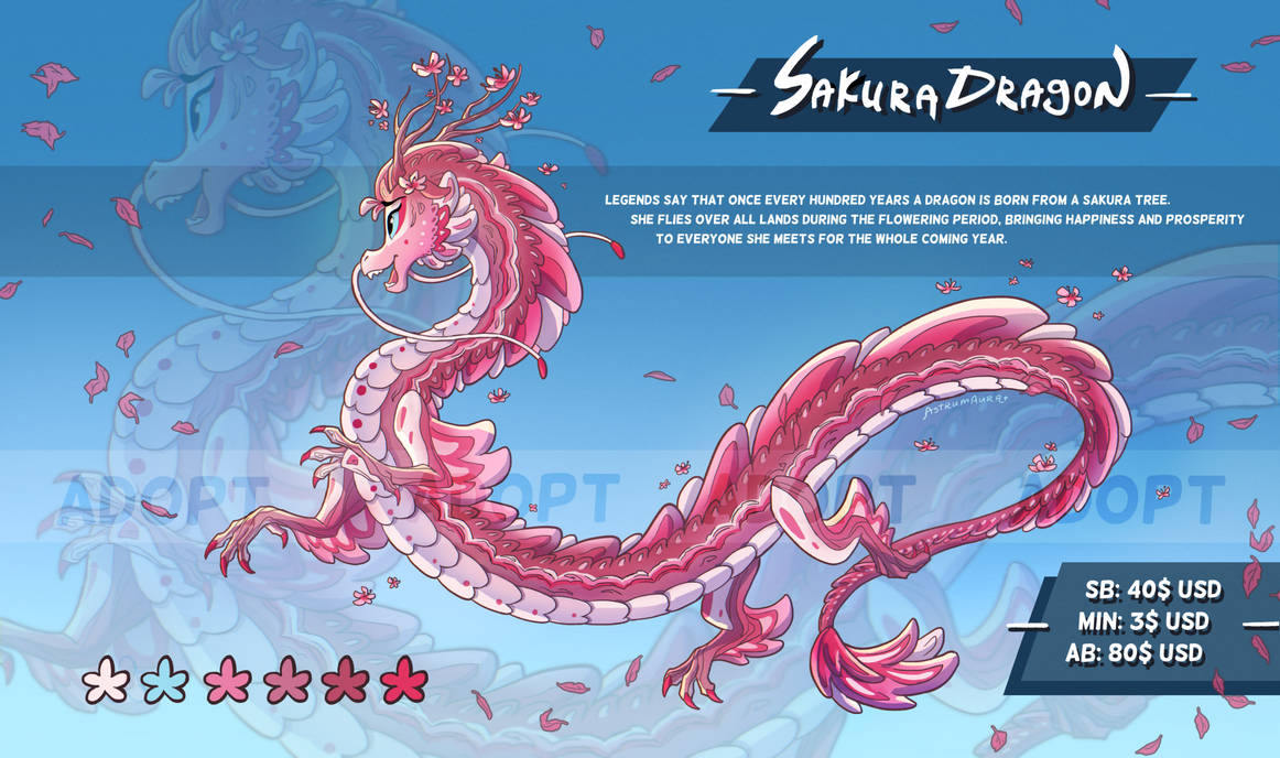 [OPEN Adopt Auction] Sakura Dragon