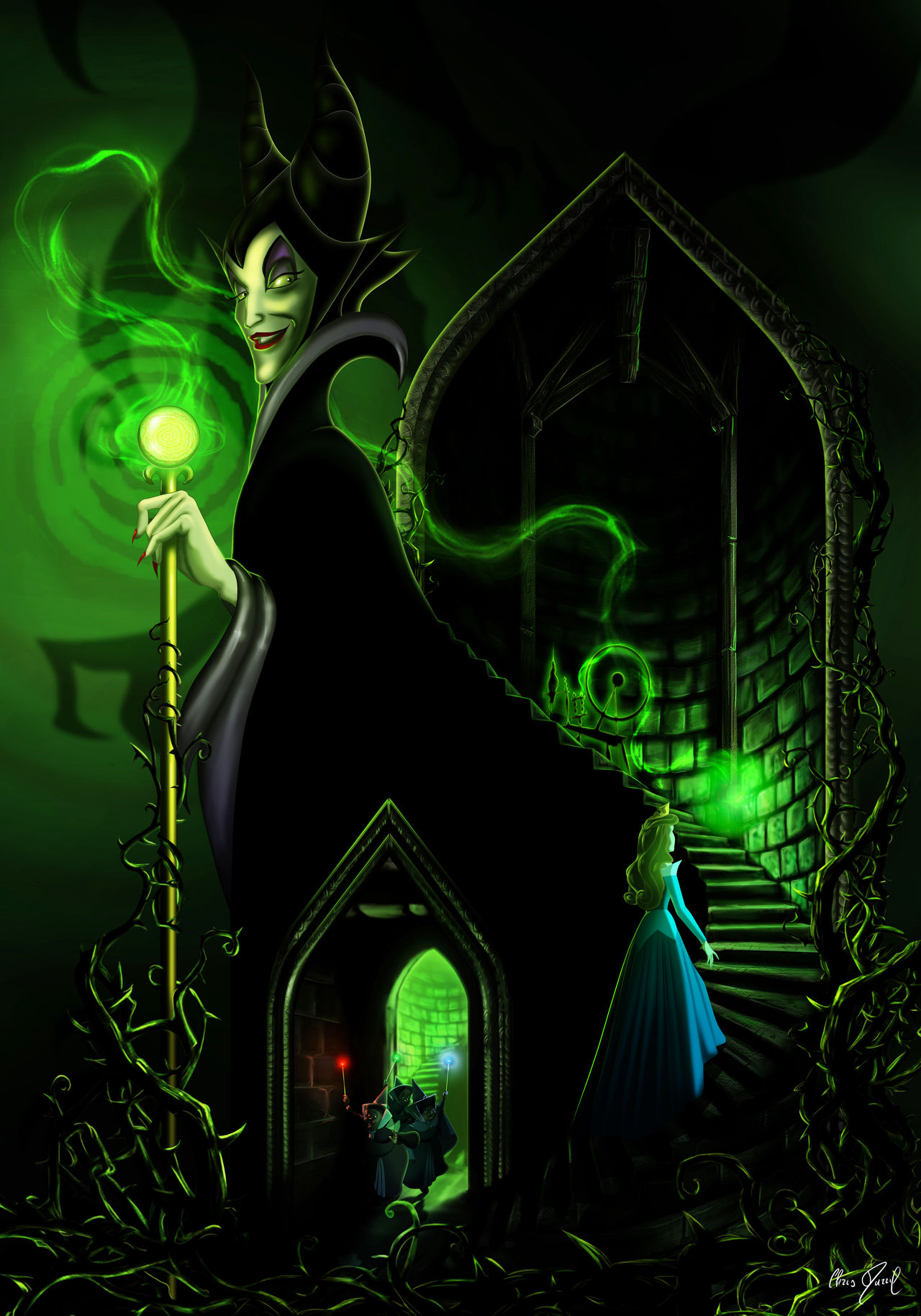 SLEEPING BEAUTY - Touch the spindle! (Maleficent) by Chris-Darril