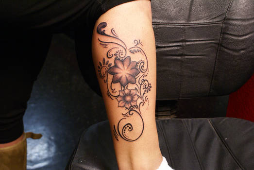 custom floral filagree tattoo