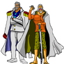 Garp(Marine hero) and Silvers Rayleigh(Dark King)