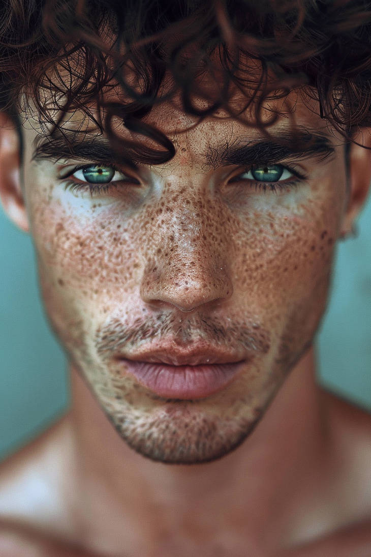 Freckled Man Handsome Male - Freckles 01 by haydenAIboys on DeviantArt