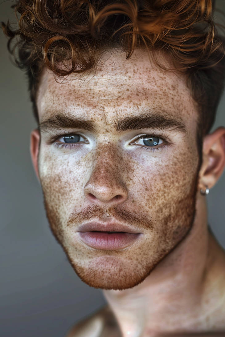Freckled Man Handsome Male - Freckles 05 by haydenAIboys on DeviantArt