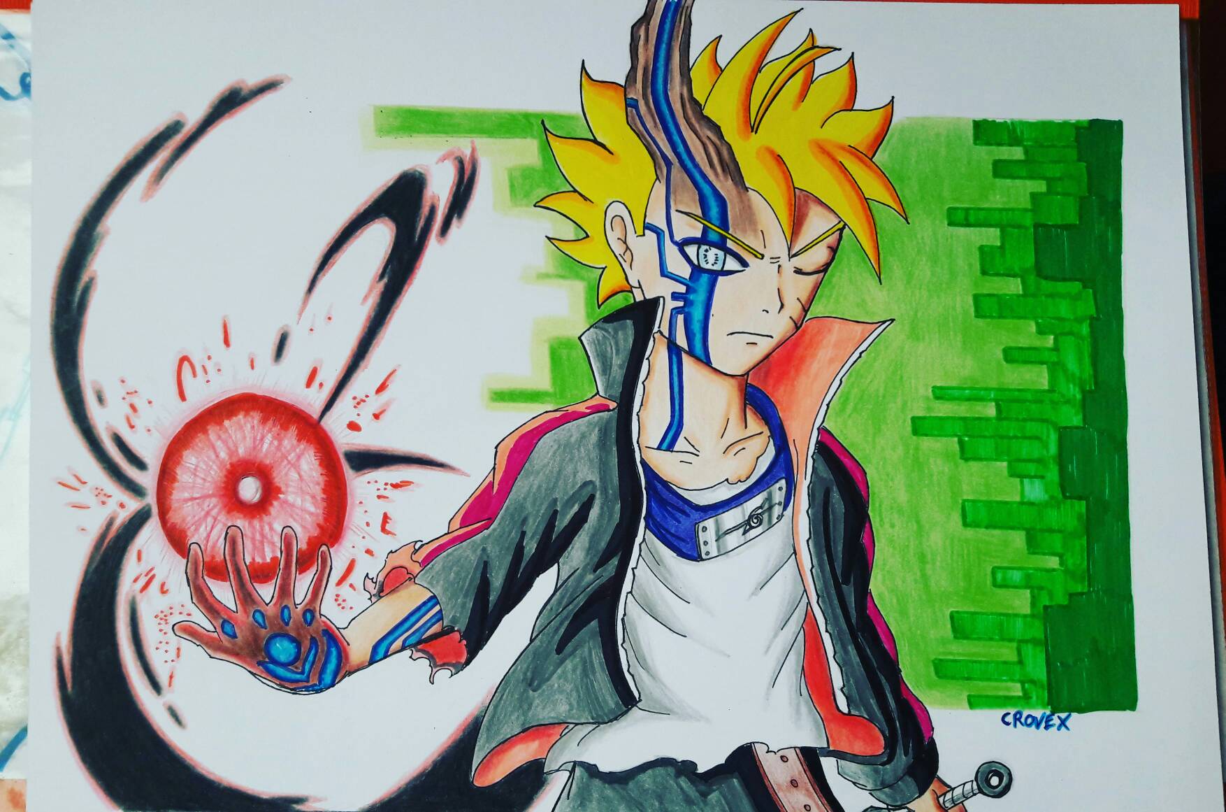 Como Desenhar o Boruto modo Karma 